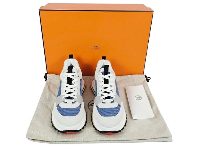 Hermès Sneakers Leader da uomo in denim blu - vista 18