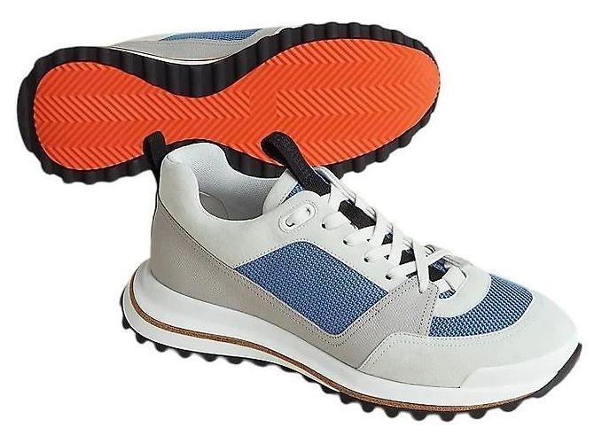 Hermès Sneakers Leader da uomo in denim blu - vista 2