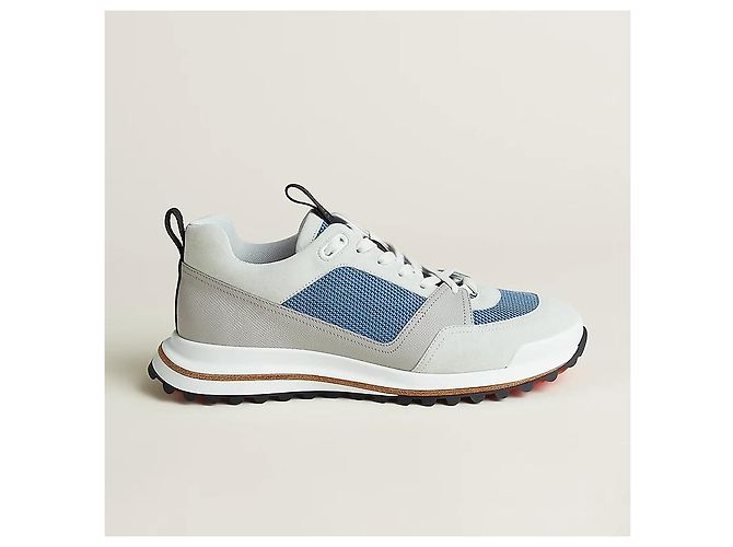 Hermès Sneakers Leader da uomo in denim blu - vista 4