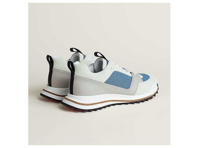 Hermès Sneakers Leader da uomo in denim blu - vista 5
