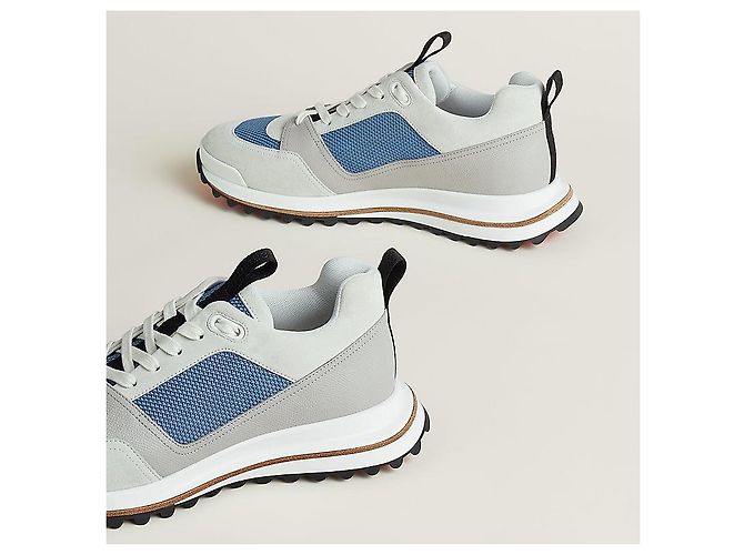 Hermès Sneakers Leader da uomo in denim blu - vista 6