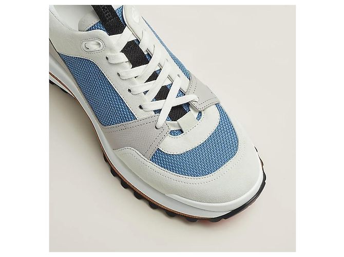 Hermès Sneakers Leader da uomo in denim blu - vista 7