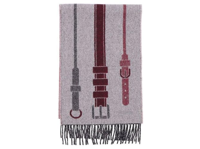 Hermès Kaschmirschal Gris Cene Grenat Noir - Ansicht 2