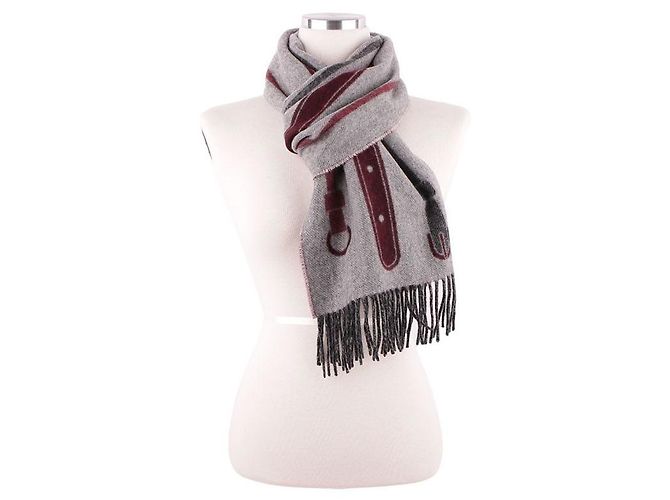 Hermès Kaschmirschal Gris Cene Grenat Noir - Ansicht 6