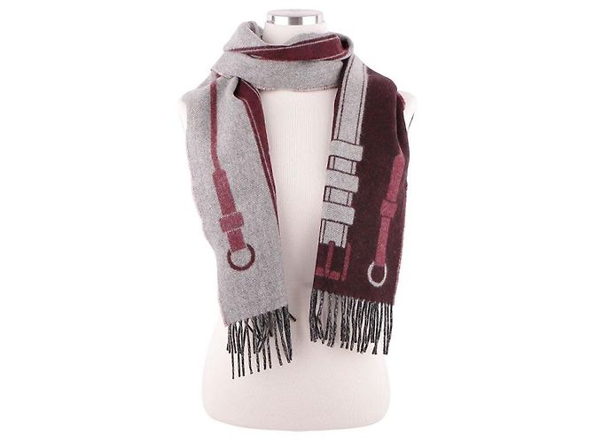 Hermès Kaschmirschal Gris Cene Grenat Noir - Ansicht 7