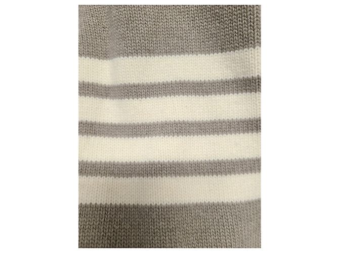 Thom Browne Brauner Wollpullover mit Rundhalsausschnitt und diagonalem Armband - Ansicht 3