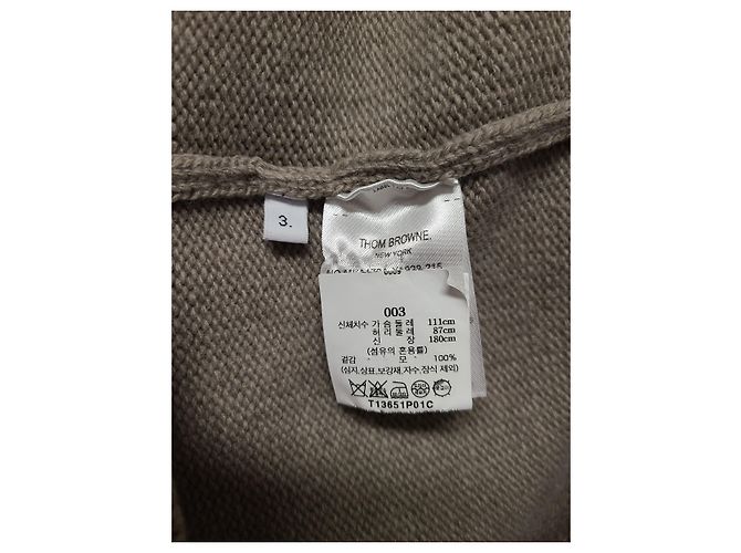 Thom Browne Brauner Wollpullover mit Rundhalsausschnitt und diagonalem Armband - Ansicht 5