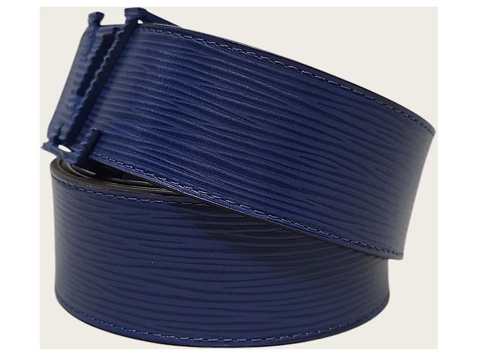 Louis Vuitton Blue Epi LV Buckle Initials Gürtel - Ansicht 2