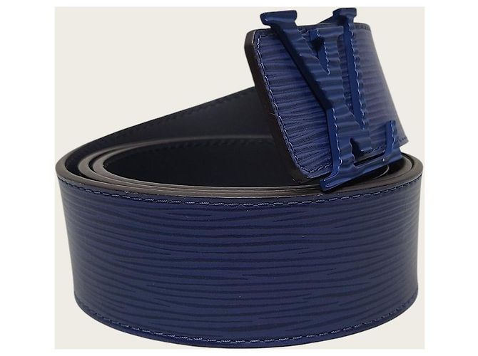 Louis Vuitton Blue Epi LV Buckle Initials Gürtel - Ansicht 3