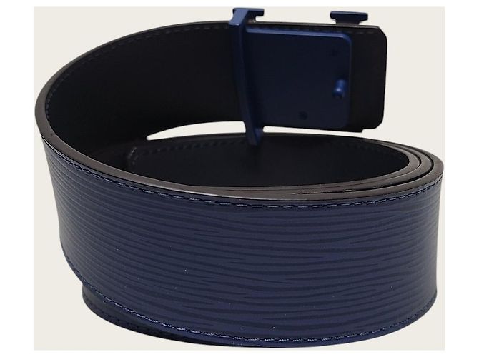 Louis Vuitton Blue Epi LV Buckle Initials Gürtel - Ansicht 4