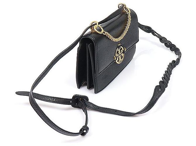Tory Burch Miller Mini in pelle martellata nera - vista 2