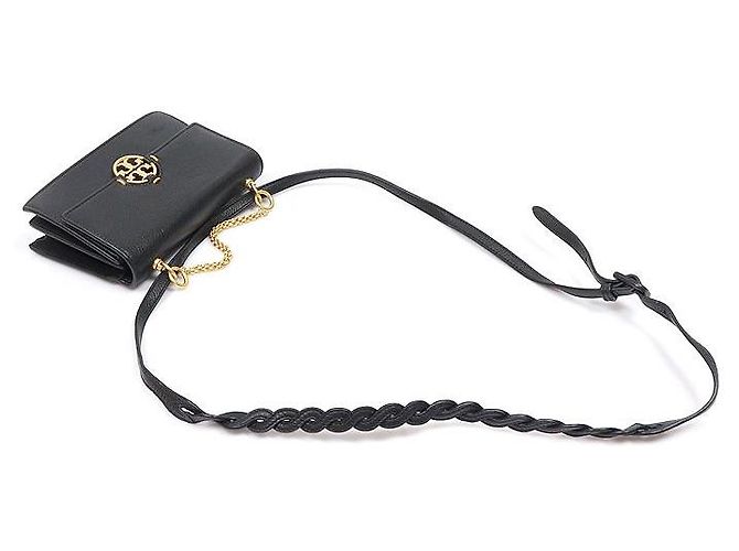 Tory Burch Miller Mini in pelle martellata nera - vista 3