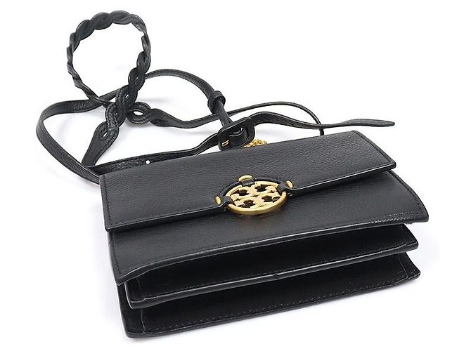 Tory Burch Miller Mini in pelle martellata nera - vista 4