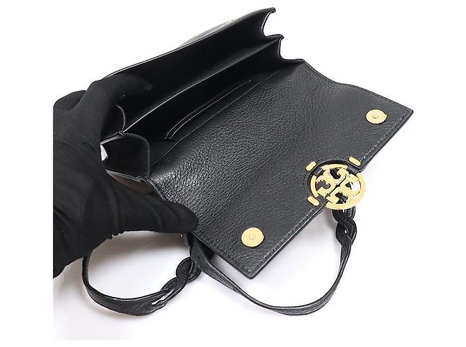 Tory Burch Miller Mini in pelle martellata nera - vista 5