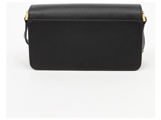 Marni Borsa a tracolla Saffiano Trunk East West Nera - vista 3