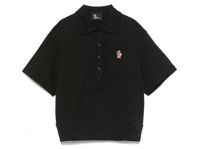 Moncler Baumwoll-Polohemd mit Grenoble-Logo-Patch - Ansicht 4