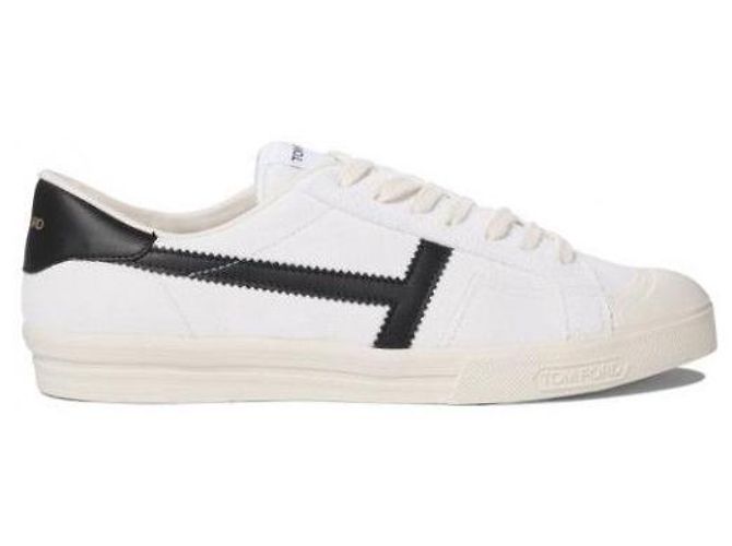 Sneakers Tom Ford in pelle bianca - vista 3