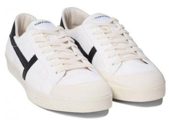 Sneakers Tom Ford in pelle bianca - vista 4