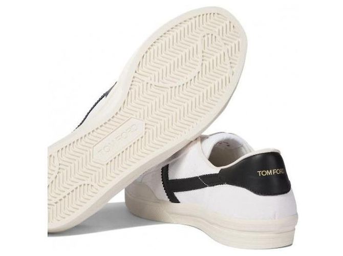Sneakers Tom Ford in pelle bianca - vista 7