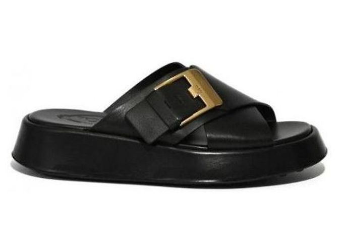 Sandali Tod's in pelle nera - vista 3