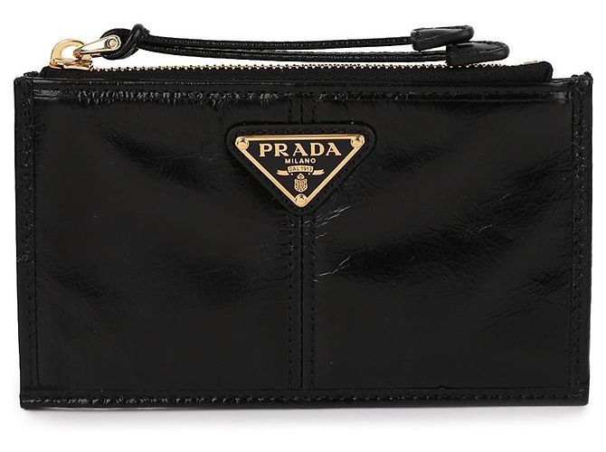 Prada Portacarte con zip e logo Triangle - vista 3