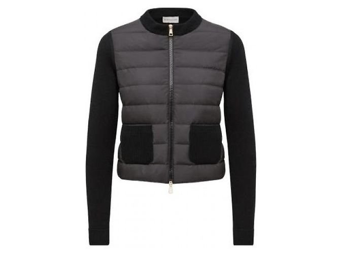 Moncler Cardigã de lã acolchoado com fecho de correr - vista 4