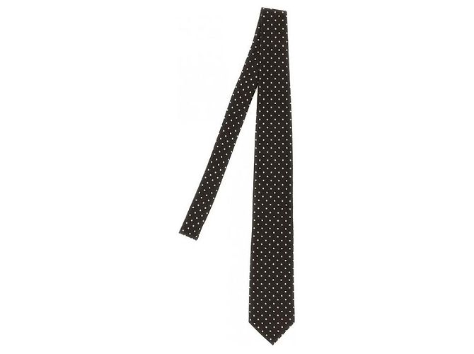 Cravatta in seta a pois Tom Ford Marrone Scuro - vista 3