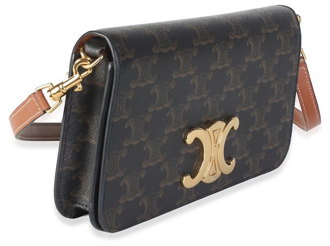 Céline Celine Multipochette Schultertasche aus braunem Triomphe Canvas - Ansicht 4