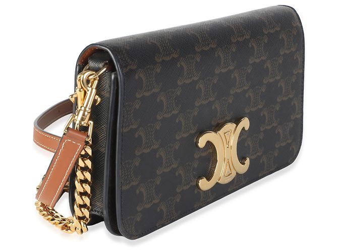 Céline Celine Multipochette Schultertasche aus braunem Triomphe Canvas - Ansicht 6