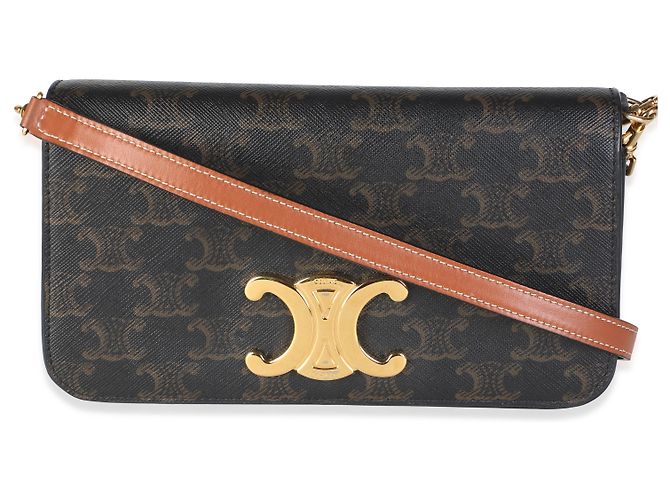 Céline Celine Multipochette Schultertasche aus braunem Triomphe Canvas - Ansicht 8