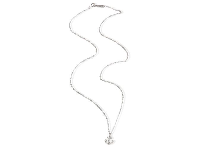 Pendente Mini Ancora in Oro Bianco e Diamanti Tiffany & Co. - vista 3