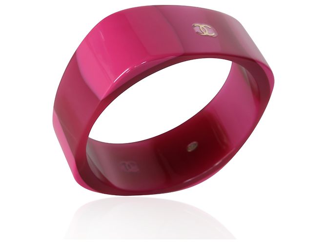 Bracciale rigido in resina rosa Chanel 2009 - vista 2