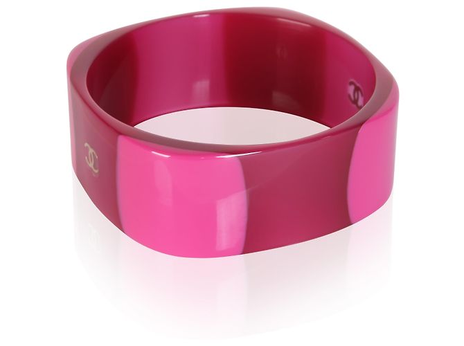 Bracciale rigido in resina rosa Chanel 2009 - vista 3