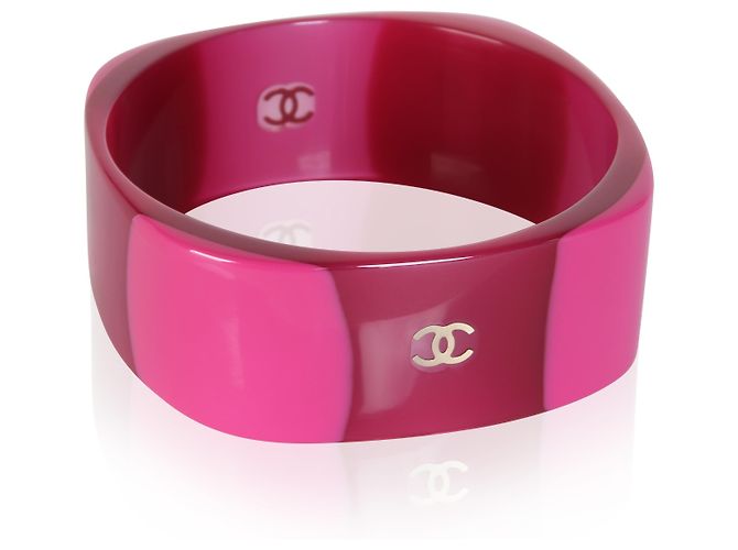 Bracciale rigido in resina rosa Chanel 2009 - vista 4
