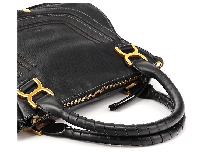 Chloé Borsa Marcie 2-Way in pelle nera - vista 10