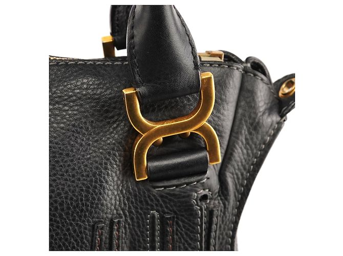 Chloé Borsa Marcie 2-Way in pelle nera - vista 6