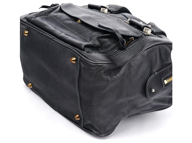 Chloé Borsa Tote in Pelle Nera con Tasche - vista 11
