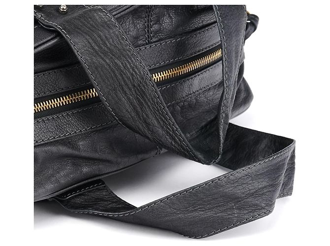 Chloé Borsa Tote in Pelle Nera con Tasche - vista 12