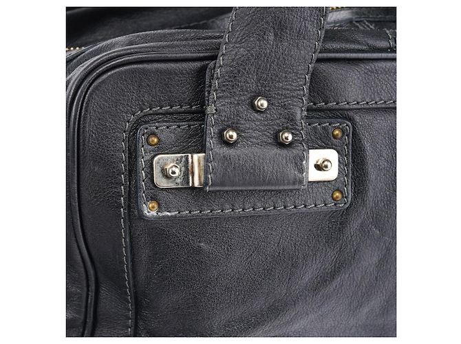 Chloé Borsa Tote in Pelle Nera con Tasche - vista 13