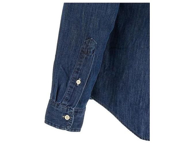 Ralph Lauren Camicia in denim ricamata con logo Pony - vista 7