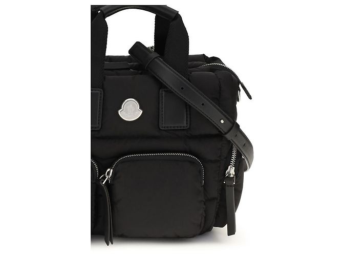 Borsa a mano Moncler Caradoc in nylon nero - vista 4