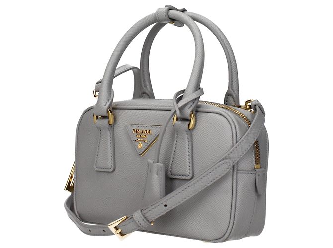 Prada Handtasche aus Leder Grau - Ansicht 2