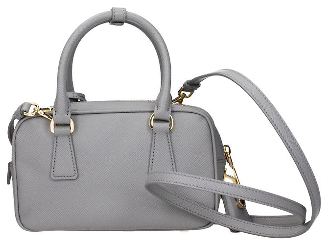 Prada Handtasche aus Leder Grau - Ansicht 3