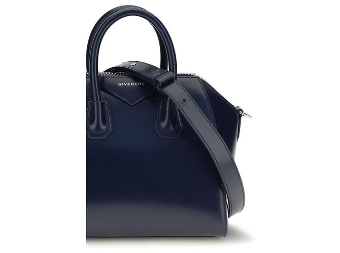 Givenchy Borsa Bos Taurus in pelle di vitello blu - vista 4