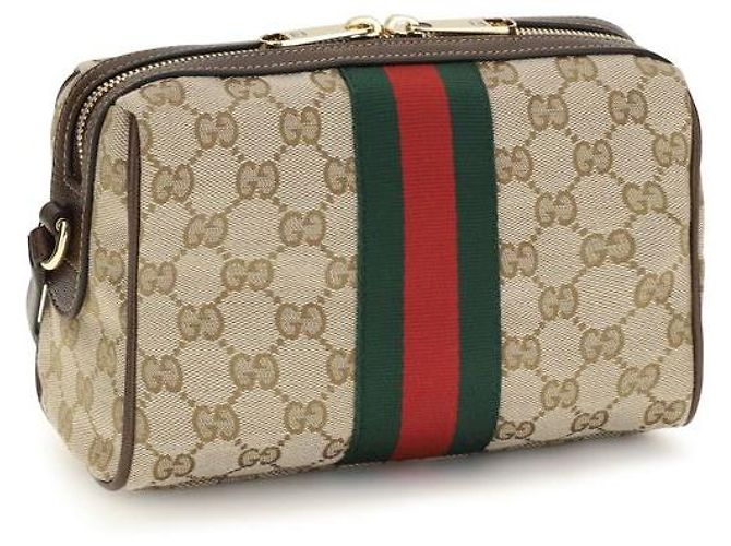 Gucci Borsa a tracolla in tessuto beige - vista 3