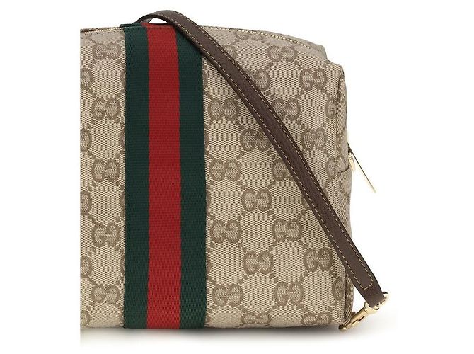 Gucci Borsa a tracolla in tessuto beige - vista 4