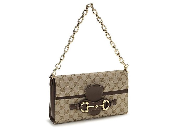Gucci Borsa a tracolla in tessuto beige - vista 2