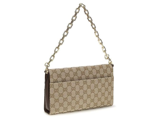Gucci Borsa a tracolla in tessuto beige - vista 3