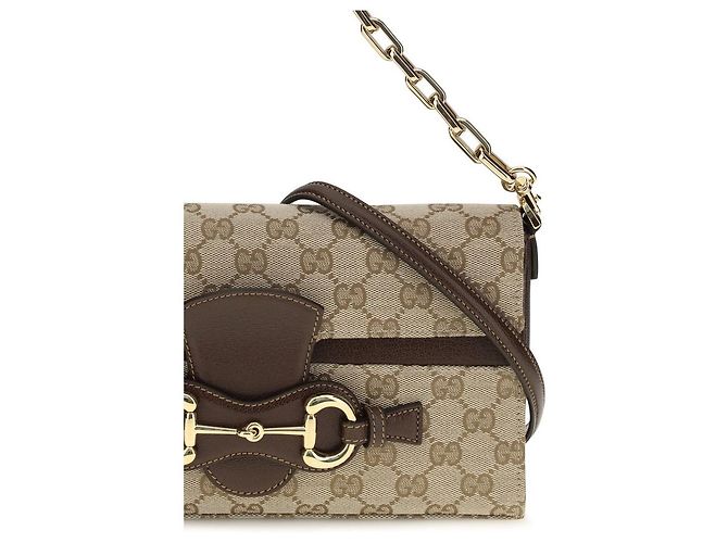 Gucci Borsa a tracolla in tessuto beige - vista 4
