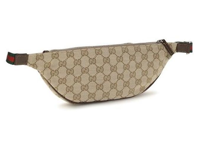 Gucci Borsa a tracolla in tessuto beige - vista 3